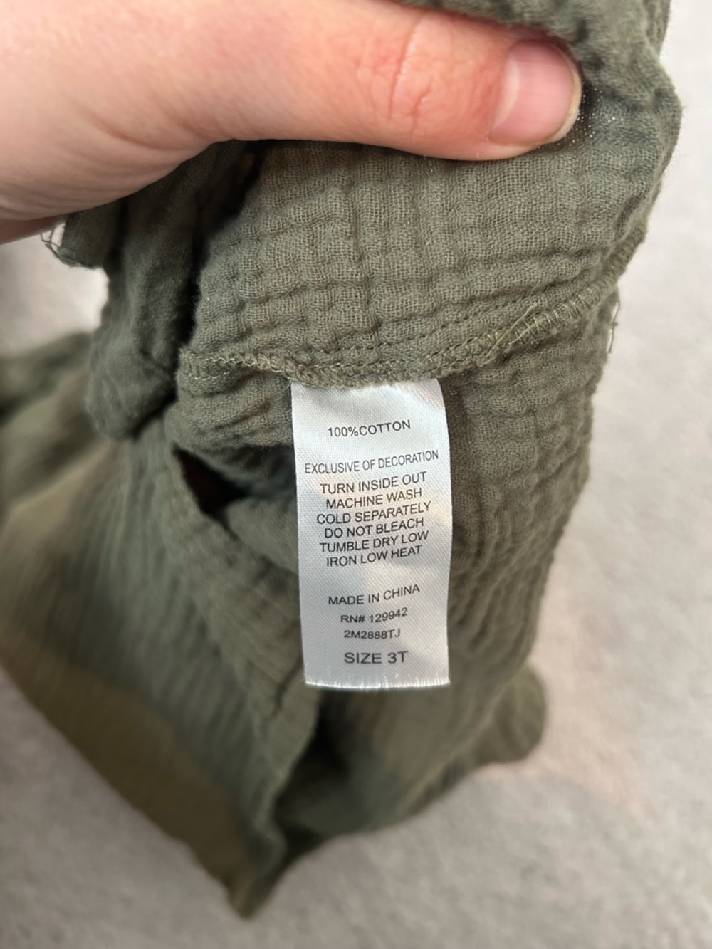 Stitch & Stone Olive Gauze Two-Piece Set 100% cotton - Picture 5 of 5